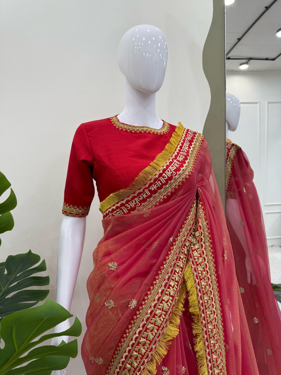Designer Saree on Twil Net Febric with Coding & Thred with Sequnce work