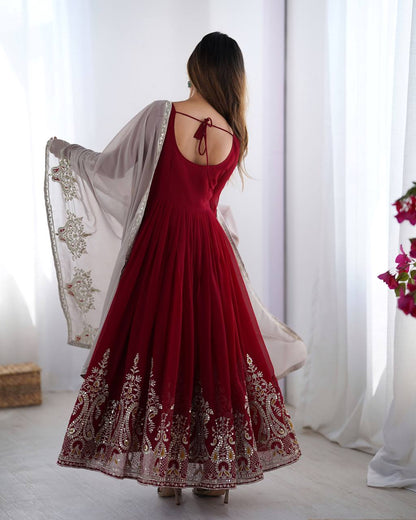Wedding Special Heavy Multi Sequence Work Top Suit