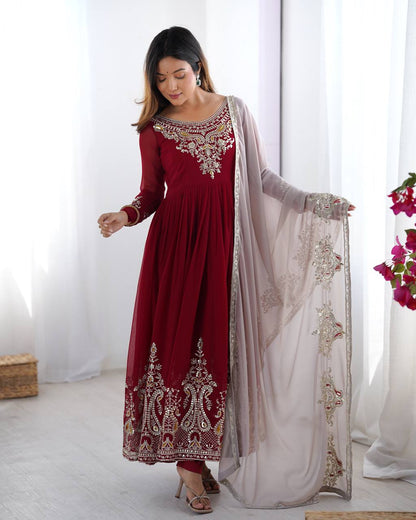 Wedding Special Heavy Multi Sequence Work Top Suit