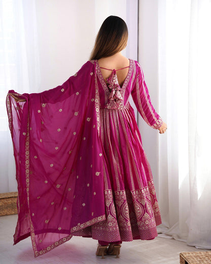 SUMMER WEDDING SPECIAL SEQUENCE WORK TRADITIONAL GOWN WITH DUPATTA