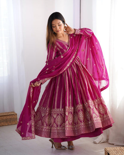 SUMMER WEDDING SPECIAL SEQUENCE WORK TRADITIONAL GOWN WITH DUPATTA