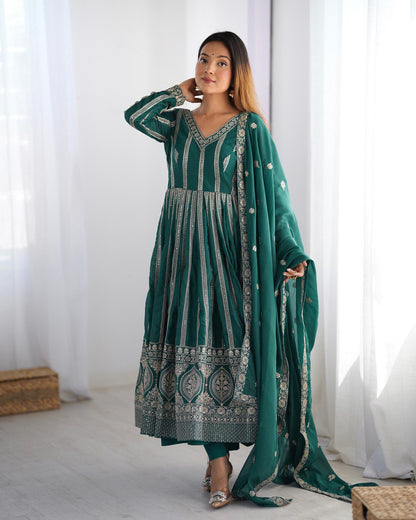 SUMMER WEDDING SPECIAL SEQUENCE WORK TRADITIONAL GOWN WITH DUPATTA