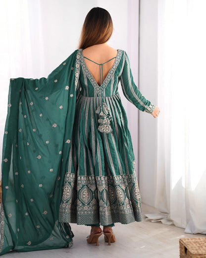 SUMMER WEDDING SPECIAL SEQUENCE WORK TRADITIONAL GOWN WITH DUPATTA