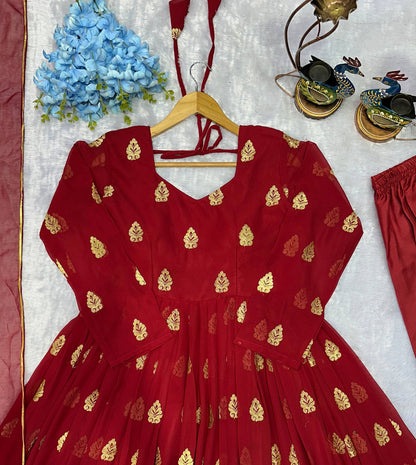 Havy Faux Georgette Embroidery Work Gown