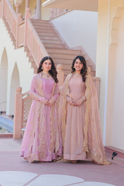 TRENDING VIRAL FANDY CHIFFON SILK GOWN