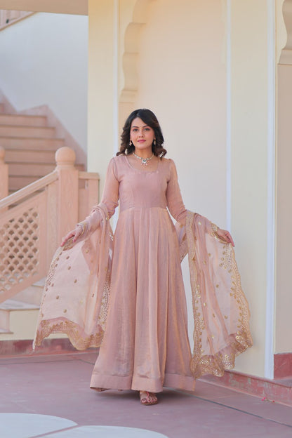 TRENDING VIRAL FANDY CHIFFON SILK GOWN
