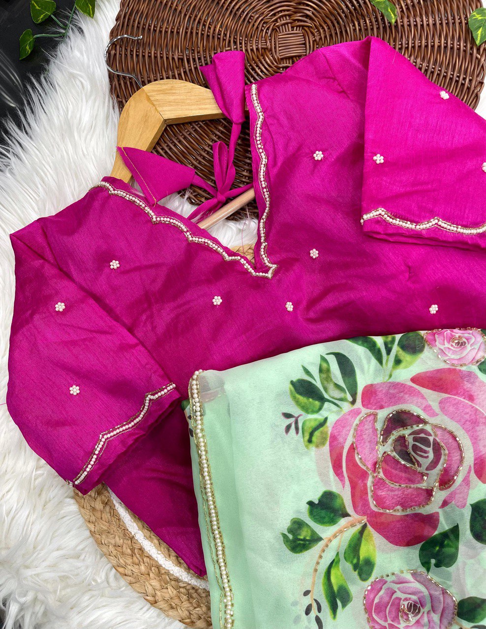 Green Color Soft Elegent Georgette Print Hand Work Saree