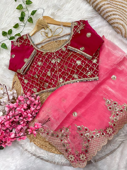 Fendy Sartin Silk With BEautifull Embroidery Work Saree