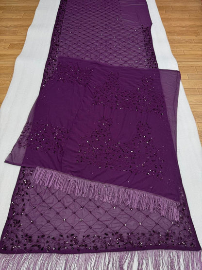 Faux Georgette Embroidered Saree Set