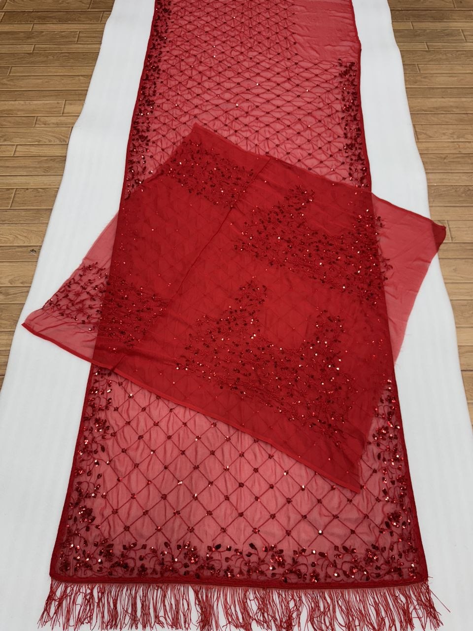 Faux Georgette Embroidered Saree Set