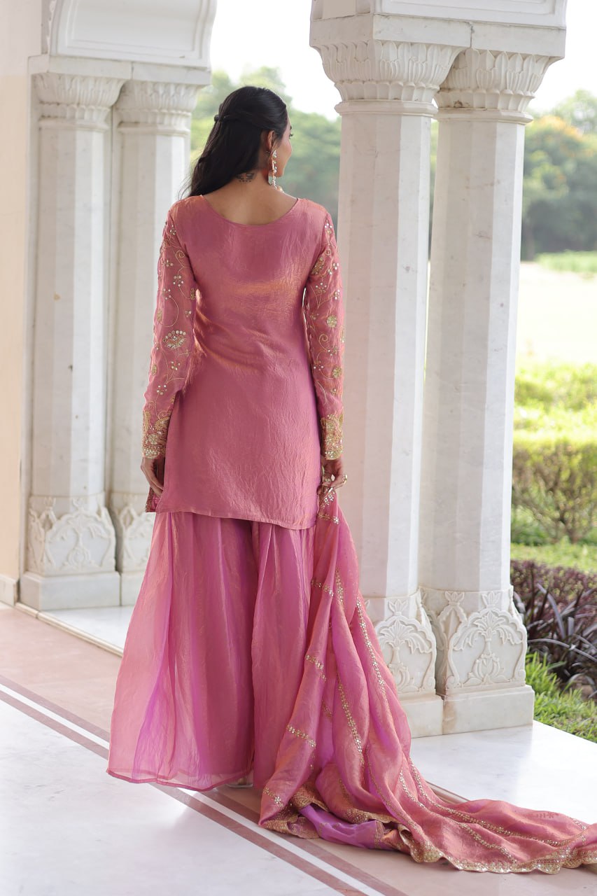 Beautifull Fendy With Rich Sequience Embroidery Work Top Sharara