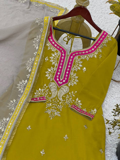 Heavy Faux Georgette Sequence Work With Full Sleeves Top Sharara