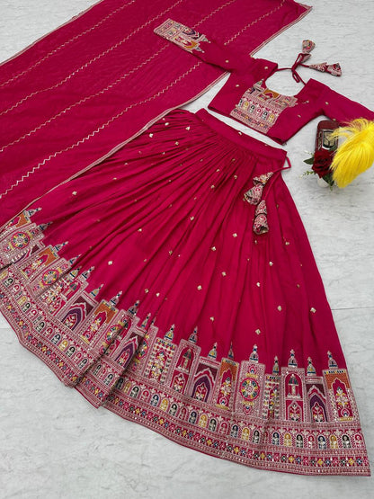 Navratri Special Pure Vichitra Coding Sequence Work Lehenga Choli