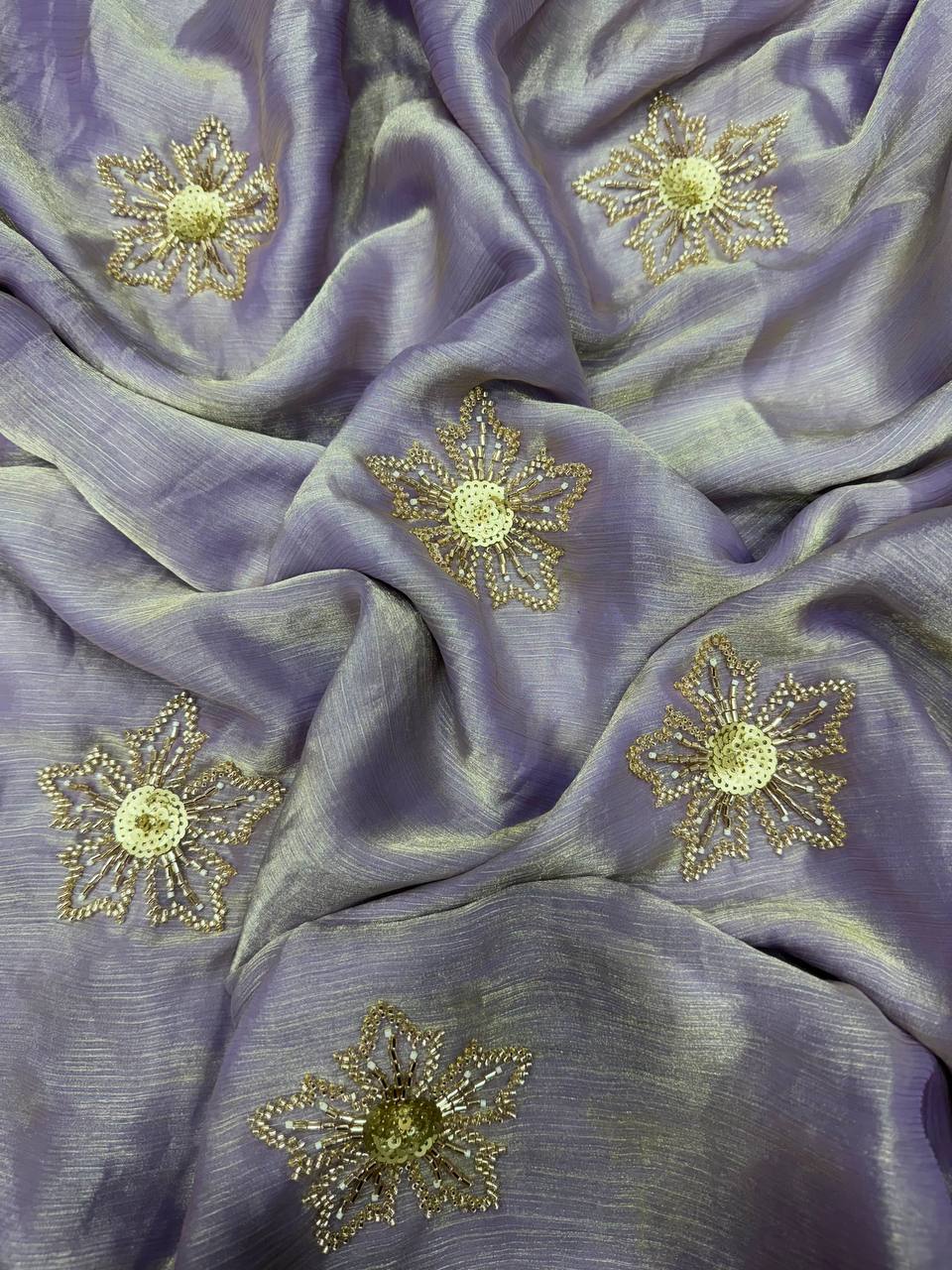 SPACE SILK RICH HANDWORK CUT DANA WORK PARTY WEAR SAREE UNDER 1999/-