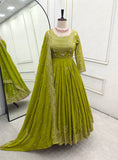 Mehndi Function Dress For Woman Sequence Work
