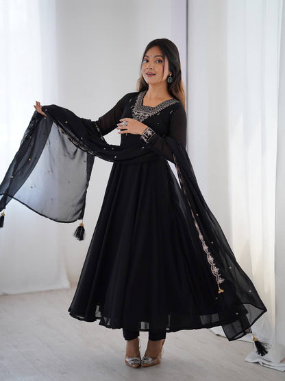 Heavy Pure Soft Georgette Fancy Embroidery Work Anarakali