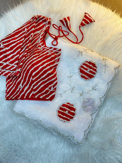 Rich Soft Gold Crush Two Tone With Hand Work Saree