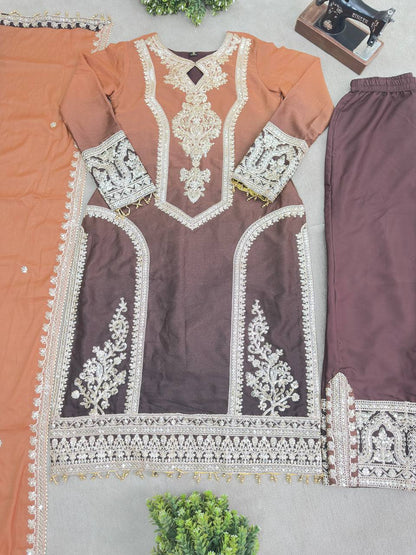 Star Georgeet Pedding Embroidery Sequence Work Top Pent