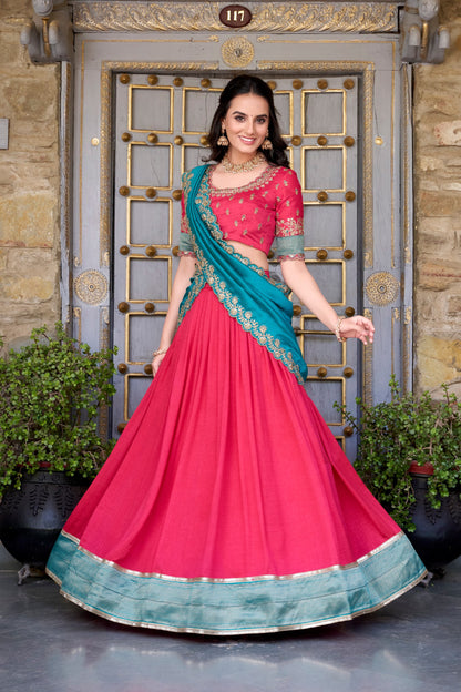 DRESS BAZZAR VICHITRA SILK ZARI WEAVING LEHENGA CHOLI