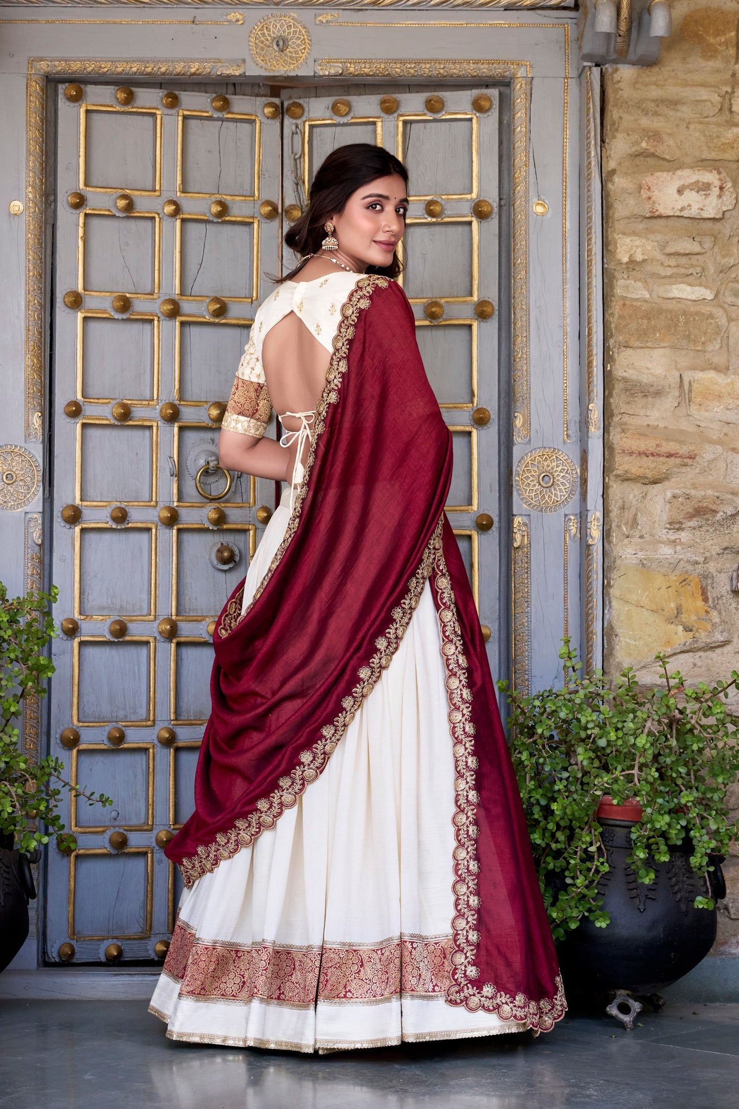 DRESS BAZZAR VICHITRA SILK ZARI WEAVING LEHENGA CHOLI