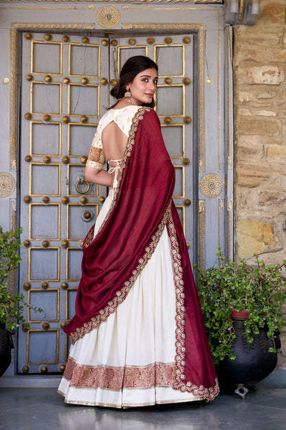 DRESS BAZZAR VICHITRA SILK ZARI WEAVING LEHENGA CHOLI