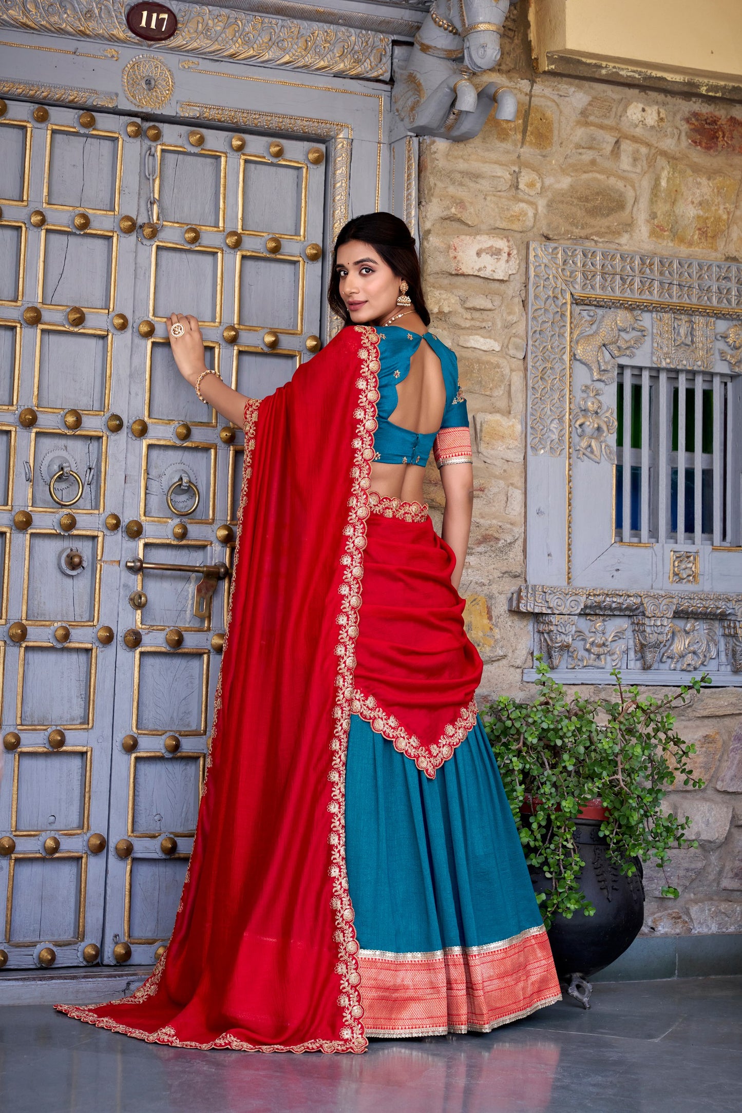 DRESS BAZZAR VICHITRA SILK ZARI WEAVING LEHENGA CHOLI