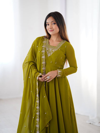 Heavy Pure Soft Georgette Fancy Embroidery Work Anarakali