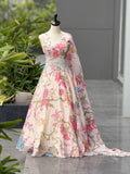 Pure Jimmy Organza With Digital Printed Work Lehenga
