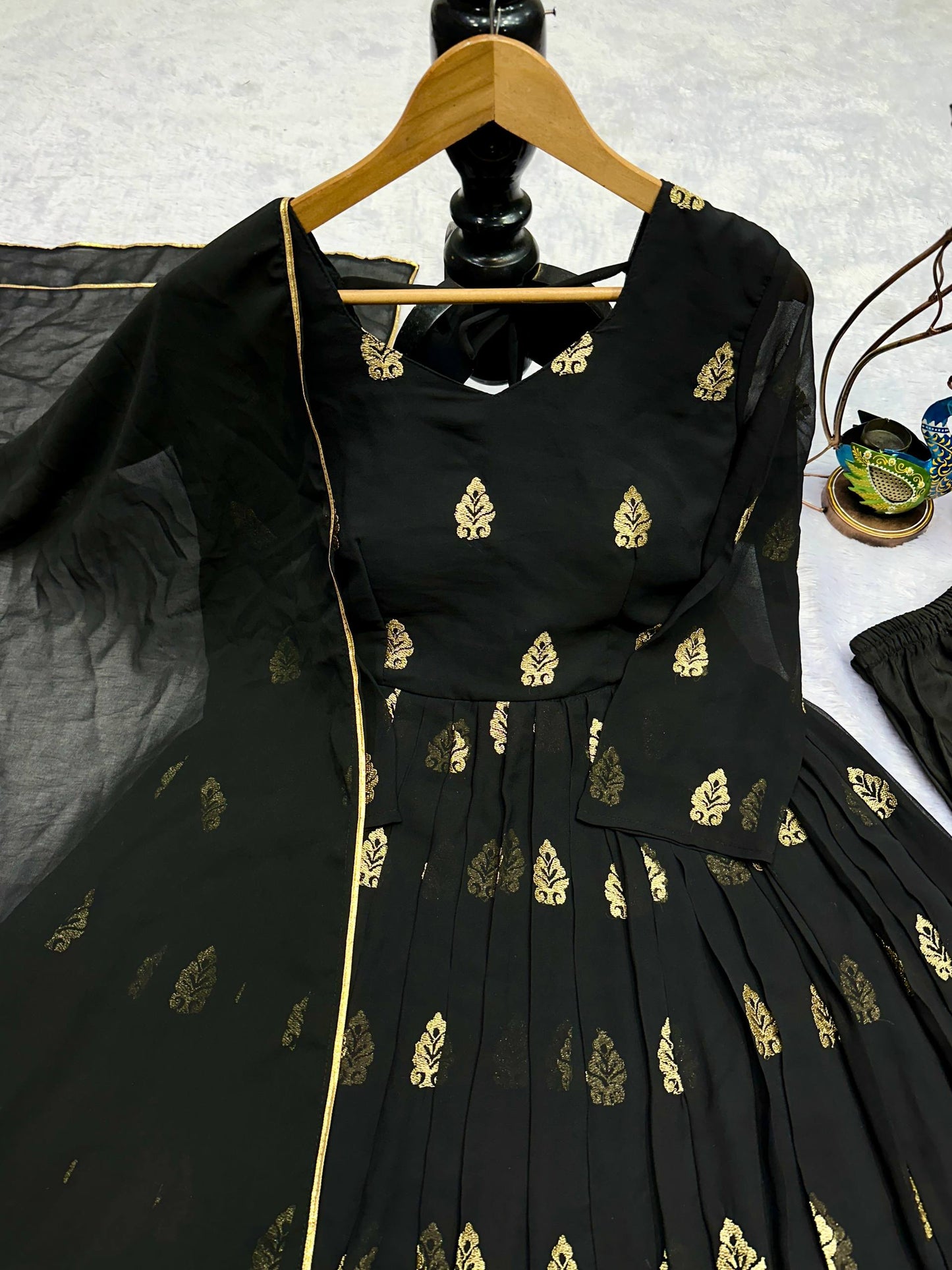 Havy Faux Georgette Embroidery Work Gown