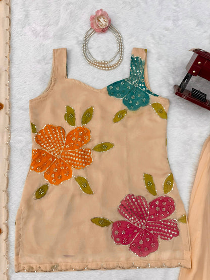 Tibby Organza Silk Printed Plazzo Suit Set