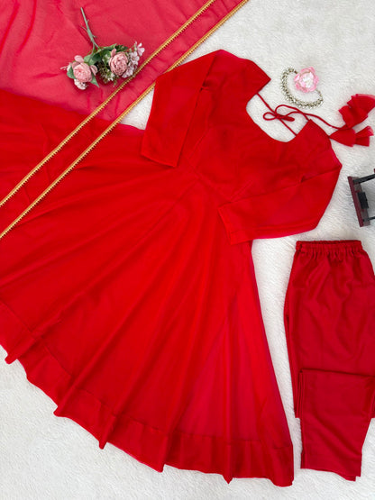 Tibby Silk Anarkali Suit Set