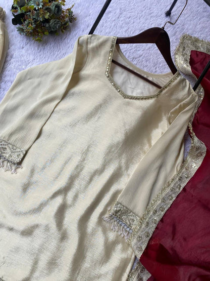 Chinon Embroidered Sharara Suit Set