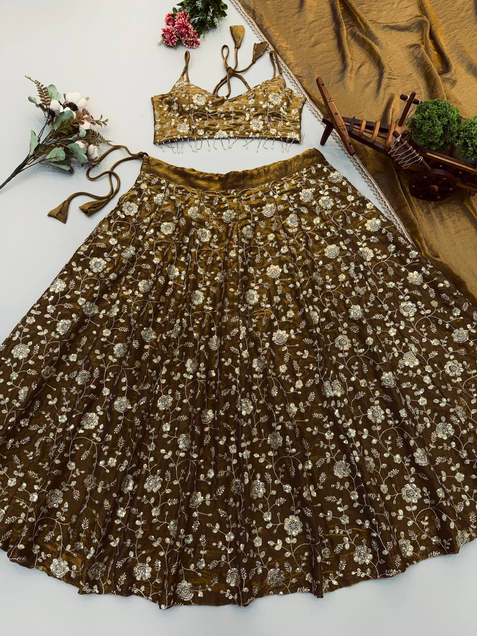 Fandy Silk Embroidered Lehenga Choli Set