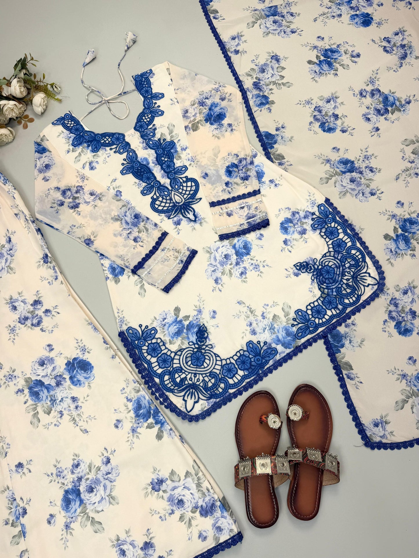 Faux Georgette Embroidered Suit Set