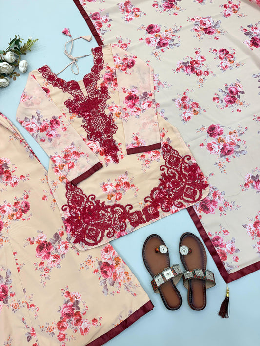Faux Georgette Embroidered Suit Set