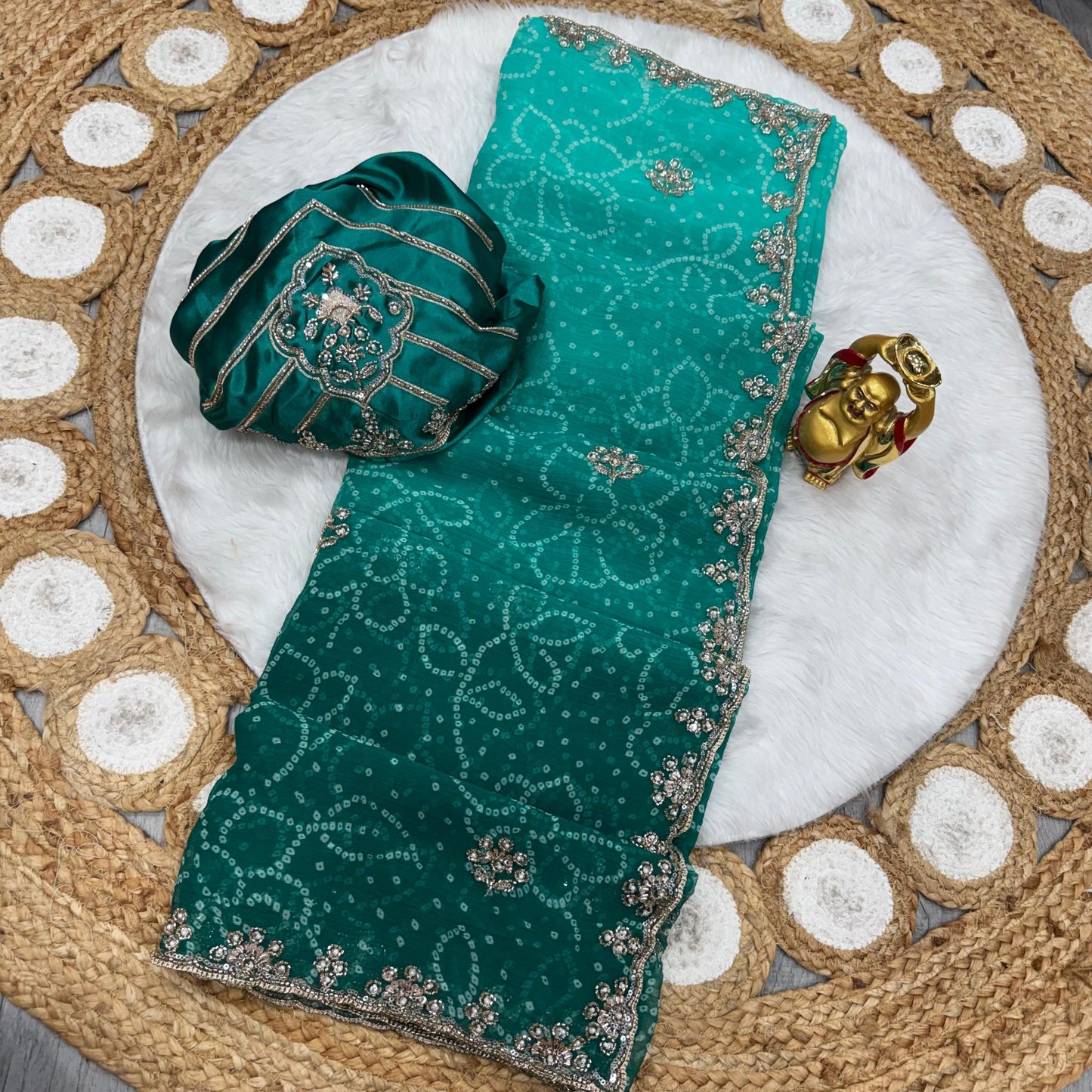Pure Waree Chiffon Handwork Saree