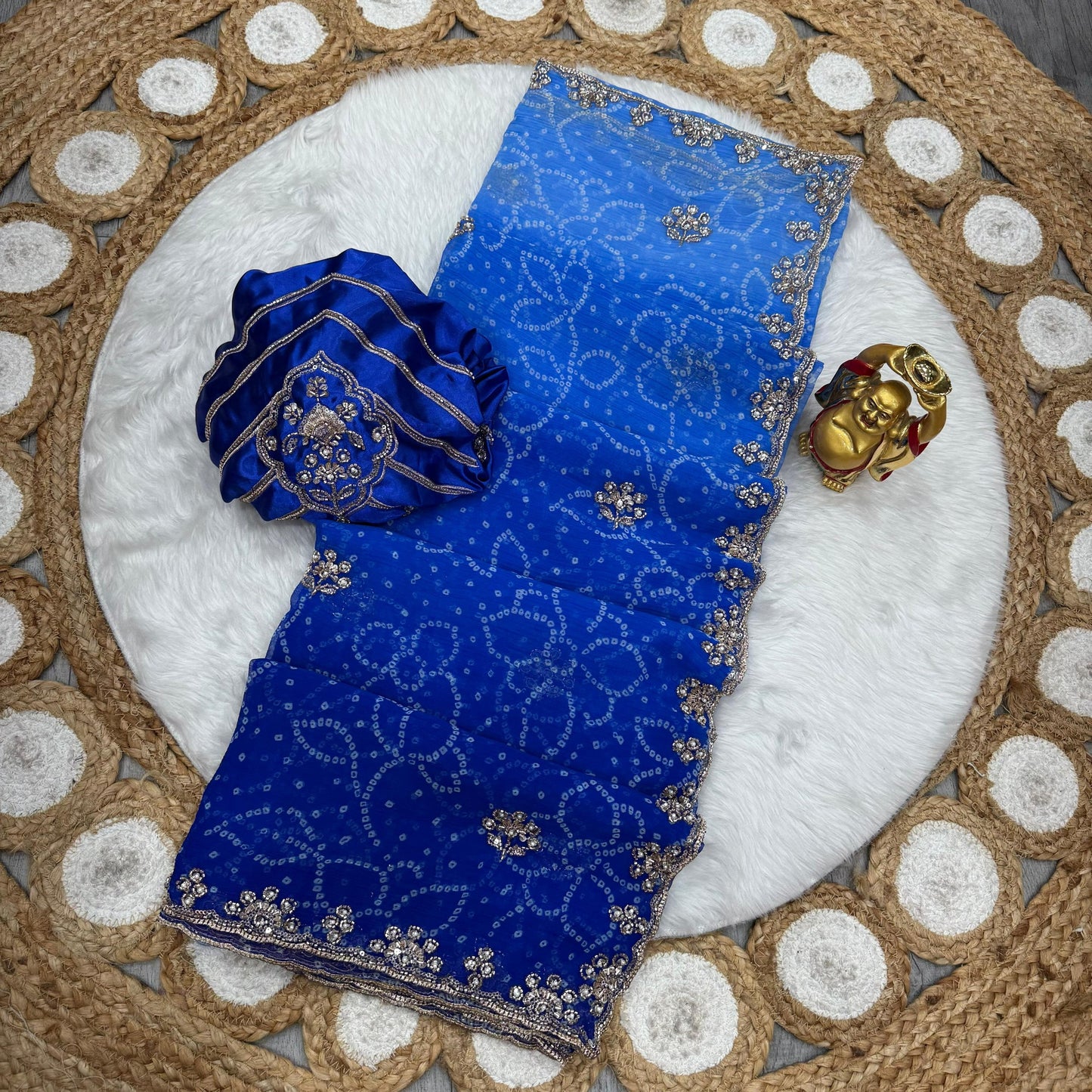 Pure Waree Chiffon Handwork Saree