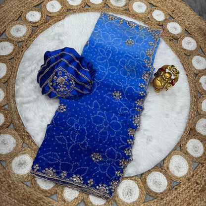 Pure Waree Chiffon Handwork Saree
