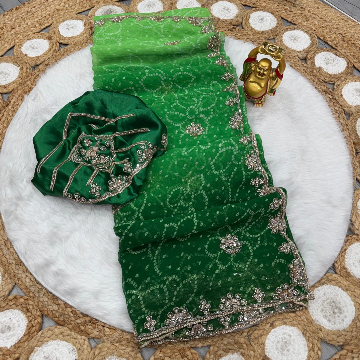 Pure Waree Chiffon Handwork Saree