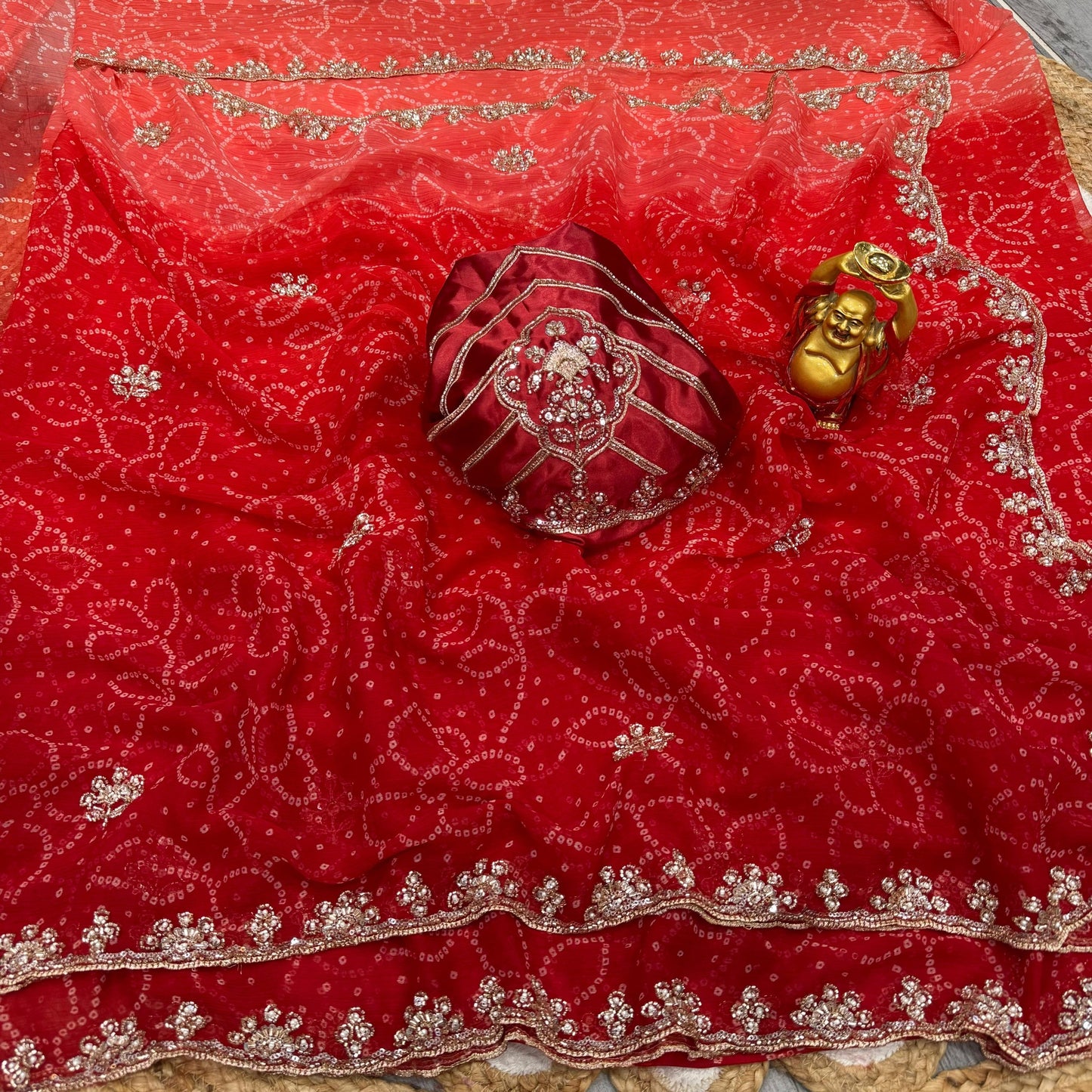 Pure Waree Chiffon Handwork Saree