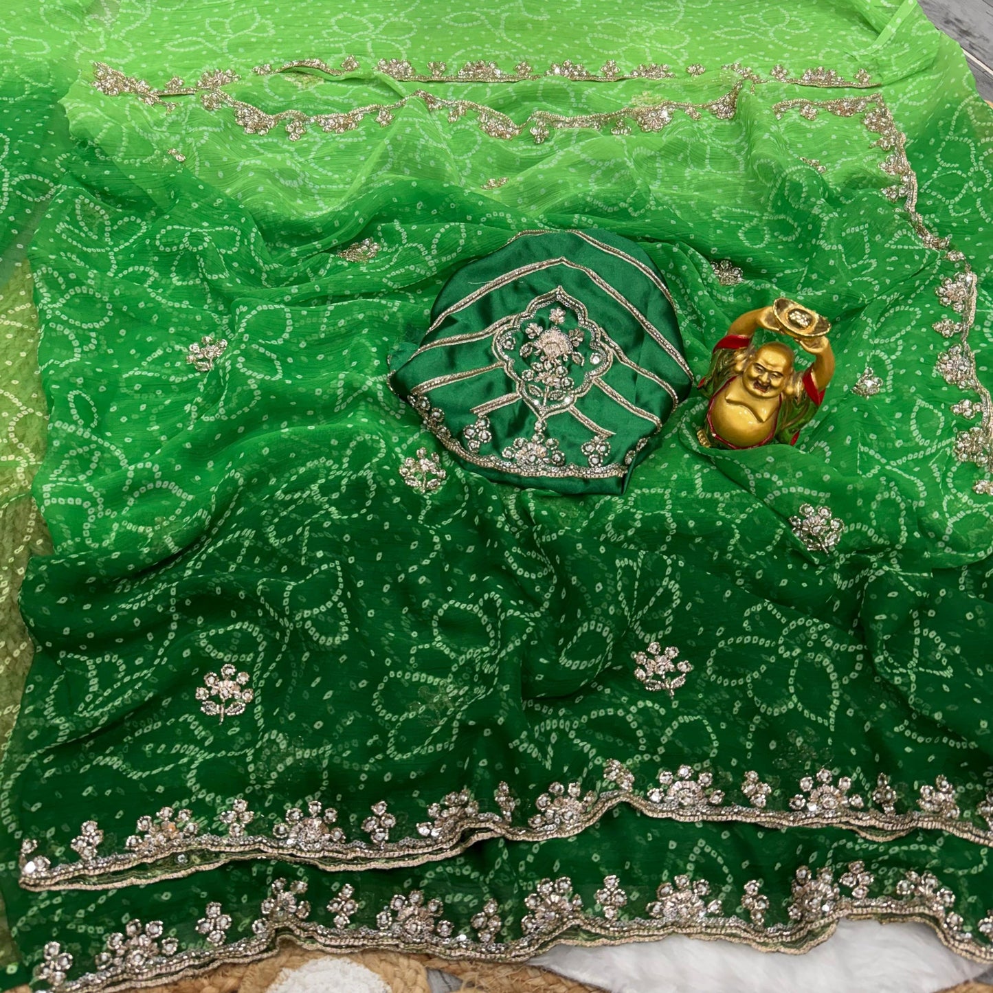 Pure Waree Chiffon Handwork Saree