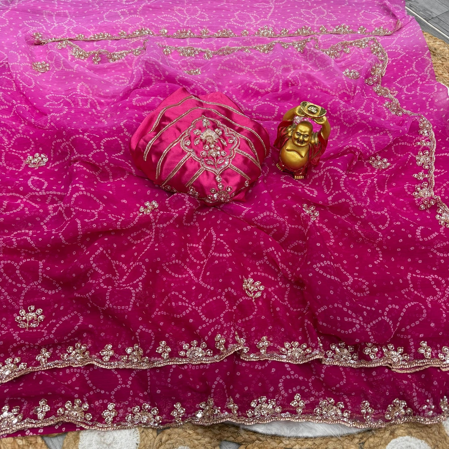 Pure Waree Chiffon Handwork Saree