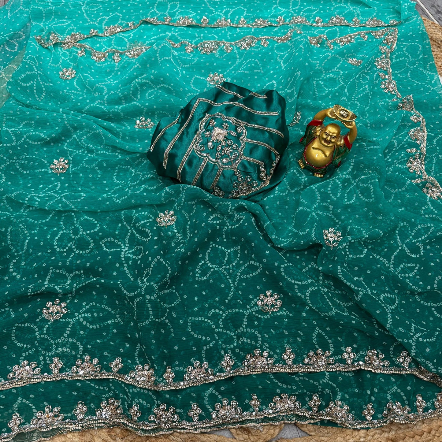 Pure Waree Chiffon Handwork Saree
