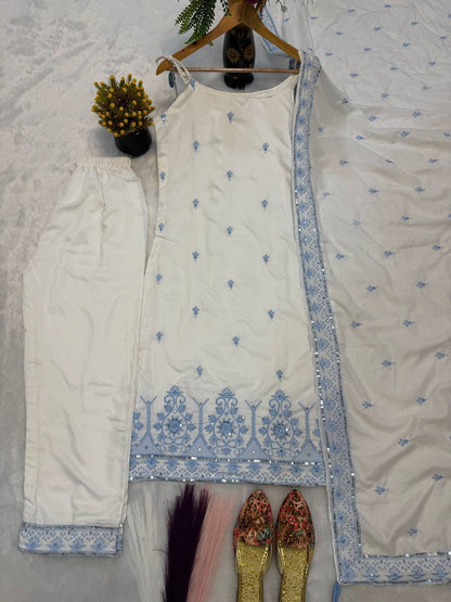 Maska Cotton Silk Embroidered Suit Set