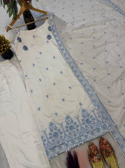 Maska Cotton Silk Embroidered Suit Set