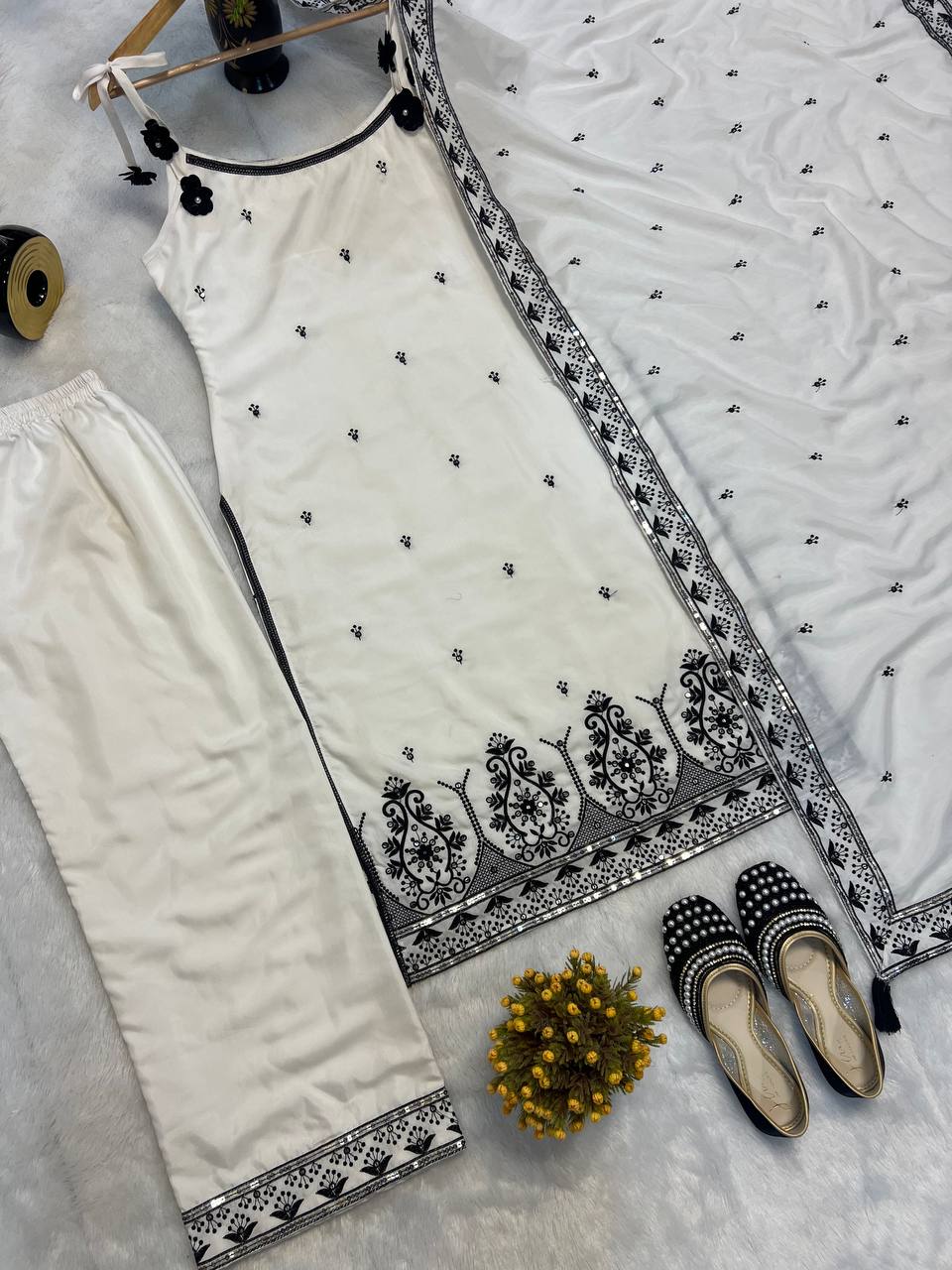 Maska Cotton Silk Embroidered Suit Set