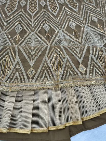 Beautifull Premium Butterfly Net WIth Embellished Embroidery Work Lehega
