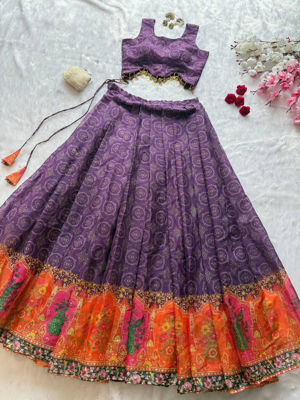 You gonna love elegance with Modern touch ,Here we Presenting Exclusive Designer  lehnga Design 🌸