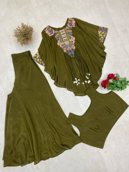 Air Tex Chinon Embroidery Saquence Work Top Plazzo