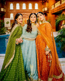 Heavy Pure Chinon Silk Embroidery Sequence Work Gown
